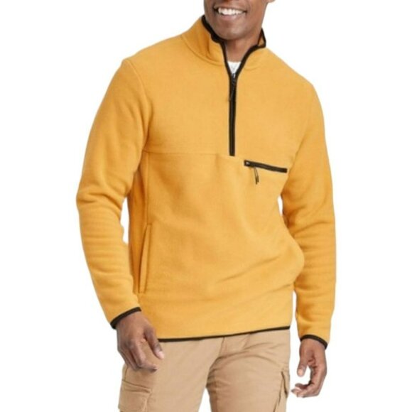 Men's Polar Fleece High Neck 1/2 zip Sweatshirt | Goodfellow | Small - Picture 1 of 13